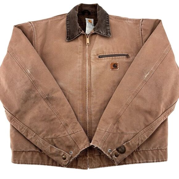 Carhartt Detroit Jacket J97 SDL Vintage Sz. L Plaid Lined - Picture 7 of 8